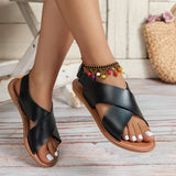 Breakj Sandals Women 2023 Summer Soft Bottom Comfortable Round Head Solid Color Plus-Size Women's