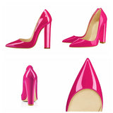 Large Size Classic Pointed High Heels Sexy Leopard Print Lacquered Leather Banquet Party