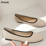 Flat Shoes Women Spring Autumn Round Toe Single Shoes Knitting Weave Woman Shoes Casual Plus Size
