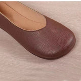 Breakj Round Head Spring New Shallow Single Shoes Inside A Foot Flat Casual Plus Size