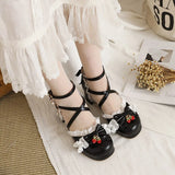 Lolita Sandals Women Japanese Sweet White Pink Black Kawaii Palace Princess Cosplay Party Shoes Ladies Zapatilla Mujer