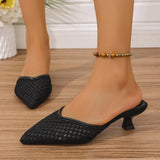 Breakj 2025 Summer Half Drag Women's Shoes 43 Large Breathable High Heel Slippers Sexy