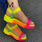 Big Size 43 Multi Colors Casual Shoes Woman Flat Dropship Comfortable Sandals Female Light Sandalias De