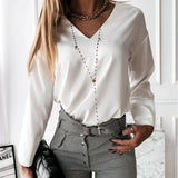Summer Women Polka Dot Ruffle Blouse Shirt Casual Elegant Office Long Sleeves Buttons Pullover Lady Autumn Streetwear