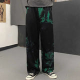 Elastic Waistband Loose Harem Embroidery Tie Dye Contrast Jogger Pant Women Man Streetwear Korean Harajuku Punk Hip
