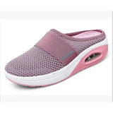 Breakj Small Net Hole Slippers Women No Heel Half-Slippers Thick-Bottom Slippers Women Net Side Half Slippers