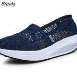 Fashion Women's Thick-soled Breathable Mesh Non-slip Sports Fitness Rocker Ladies Sneakers Walking Shake