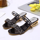 Breakj Slippers Women 2025 Summer Water Diamond Lily With A Word Wearing Fashion One Shoe Two Wearing