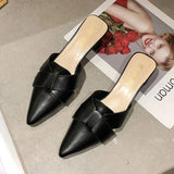 Semi-Slippers Women Wear 2023 Summer Fashion Online Celebrity Thick-Heeled Lazy High-Heeled Shoes Ins