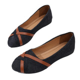 Breakj Shoes Women 2025 New Round Head Flat Bottom Lazy One Foot Pedal Women's Shoes Work