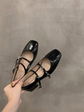 Red Mary Jane Shoes For Women's Shoes 2023 New Summer French Evening Black Spring And Autumn Single