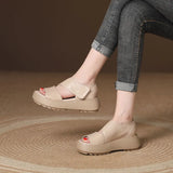Muffin Thick-Soled Sandals Women's 2024 Summer New Breathable Vintage Velcro Roman Sandals Large