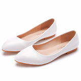 Breakj Flat Shoes Casual Single-Shoe Large-Size Single-Shoe Flat Heel Large Women's Shoes 40-43 White