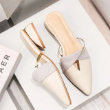 New Summer Flats Lady Sandals Slippers Soild Color Slip on Pointed Toe Women Mules Outdoor Slipper Shoes Woman Slides