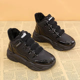 Design Warm Plush/Mesh Liner Sneaker Autumn Winter Women Chunky Sneakers Waterproof Platform Shoes for Women snow