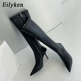 2022 New Green Pointed Toe High Boots Knee-High Boots Sexy High Heels Boots New Women Botas