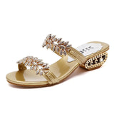 New Women's Sandals And Slippers Fashionable Square Heeled Open Toe