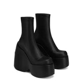 Women Motorcycle Boots Strange Style High Heels Platform Woman Over The Knee High Boots Party Club Platform Boots Platform
