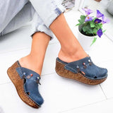 New Women Sandals Summer Platform Shoes For Woman High Heel Sandals Summer Shoes Sewing Retro Toeless