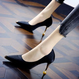 Pointed Elegant Banquet High Heels Women's 2023 Early Spring New Fashionable Sexy Thin-Heeled Single