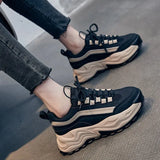 Sports Shoes Female 2023 Summer Rubber PU Color Cake Platform Bottom Lightweight Casual Fashion Dad Shoes