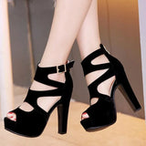 New Summer European and American Sexy Super High Heel Women Shoes Black Rome Black Women