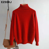 casual thick Autumn Winter turtleneck oversize Sweater Pullover Women warm chic female loose Knitted Basic Sweaters