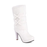 Breakj Pointed Water Platform High Heel Middle Tube Women's Boots Plus Size
