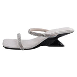 Simple, Thin Sandals, Slippers, 2024 Summer Style, New Style, High Temperament, Open-Toed Slope And One-Word