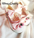 Spring And Autumn Lolita Thick Heel High Heel Doll Shoes Strawberry Bell Sweet Shoes,cosplay Professional