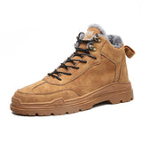 o'clock High-top Men Casual Boots Winter Warm Lined Male Footwear Outdoor Stylish Anti-skid Sneakers Soft Comfort