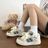 Breakj Niche Casual Sneakers Women In The Autumn Of 2025 New Round Head Student Bread Shoes Low Help Thick-Solle Shoes
