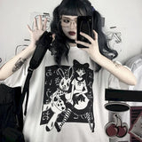 gothic tops anime streetwear Harajuku tshirts punk street t shirt vintage plus size clothing summer t-shirt graphic