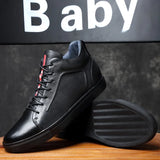 o'clock Men's Microfiber Boots Winter Warm Comfortable Breathable Male Footwear Ankle High-top Botas de hombre Plus Size