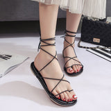 Sandals Women's Cross-Straps 2024 Summer New Simple Sandals Roman Sandals Women's Beach