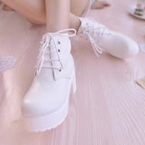 Size 41 Ankle Boots, Short Boots, Thick Heels, Martinson Pastry Tie, Thick Soles, High Heels, Single