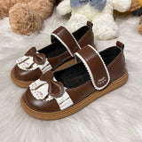sweet lolita shoes pink brown blue bow Harajuku heels women cute shoes korean women shoes round head kawaii shoes