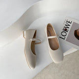 Mouth Single Shoes Women Thick Heel New Simple Word Buckle Mary Jane Shoes Retro Square Head Fairy High