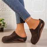 Breakj And Round Head Slippers Women's Large Code In The Autumn Of 2025 New Thick Soles Pedaled Half