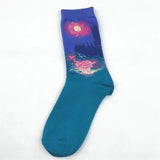 Cotton Socks Funny Oil Painting Fashion Happy Socks Night Winter Male Female Colorful Print Van Gogh Art Sock one
