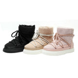 Women Warm Fur Ankle Snow Boots Girls Platform Waterproof Shoes Fashion Suede Female Outdoor Casual Flats Booties Drop