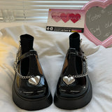 New Lolita shoes summer heart chain platform shoes y2k trend women's shoes retro Mary Jane shoes college girls Japanese JK