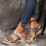 Women's Sandals Open Toe Slipper Outdoor Wedges Comfortable Flip Flop Serpentine Platform Fish Mouth Orthopedic Wedge