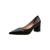 Heels Women 2023 New Korean Style Pointed Shallow Mouth Thick Heel Fashion Women's Shoes Zapatos De