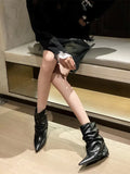 Breakj A Hottie Slope And Trouser Tube Boots Autumn And Winter New Pointed Single Boots With Fashion Boots Temperament Fashion Short