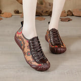 Mother Shoes Tie Baotou Deep Mouth Women's Shoes Leather Soft Heels Wear-Resistant Soft Soles Fashionable Middle-Aged And