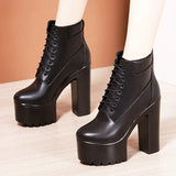 Leader High Heels, Thick Heels, Thick Soles, Velveteen Martin Boots, Size 4143 Autumn / Winter British