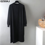 Autumn Winter O-NECK Long straight sweater Dress Women Casual oversize Sweater Dresses maix THICK batwing sleeve