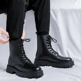 Breakj Men's British High Boots Summer New Booleather Chelsea Boots