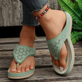 Breakj New Outdoor Large-Size Roman Sandals Casual Comfortable Hollow Thick Bottom Clip Cool Slippers